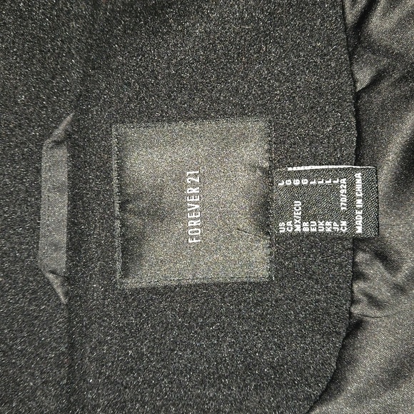 Forever 21 Women's Oversized Twill Trench Coat Black Size L - Picture 4 of 8